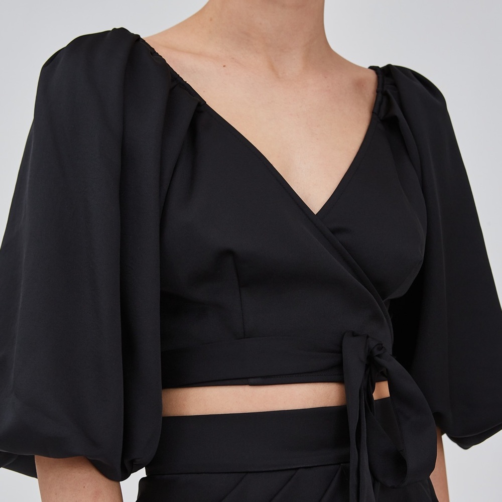 LAST 1! NWT Keepsake Resolve Black Wrap Crop Top
